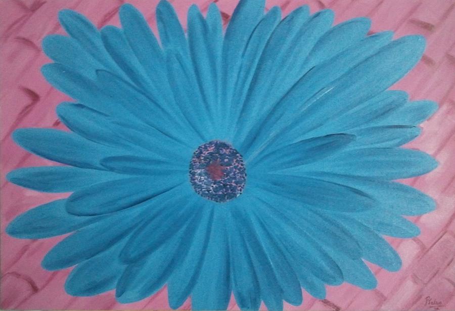 Flowers Still Life Painting - Pink n Blue by Pallavi Talra