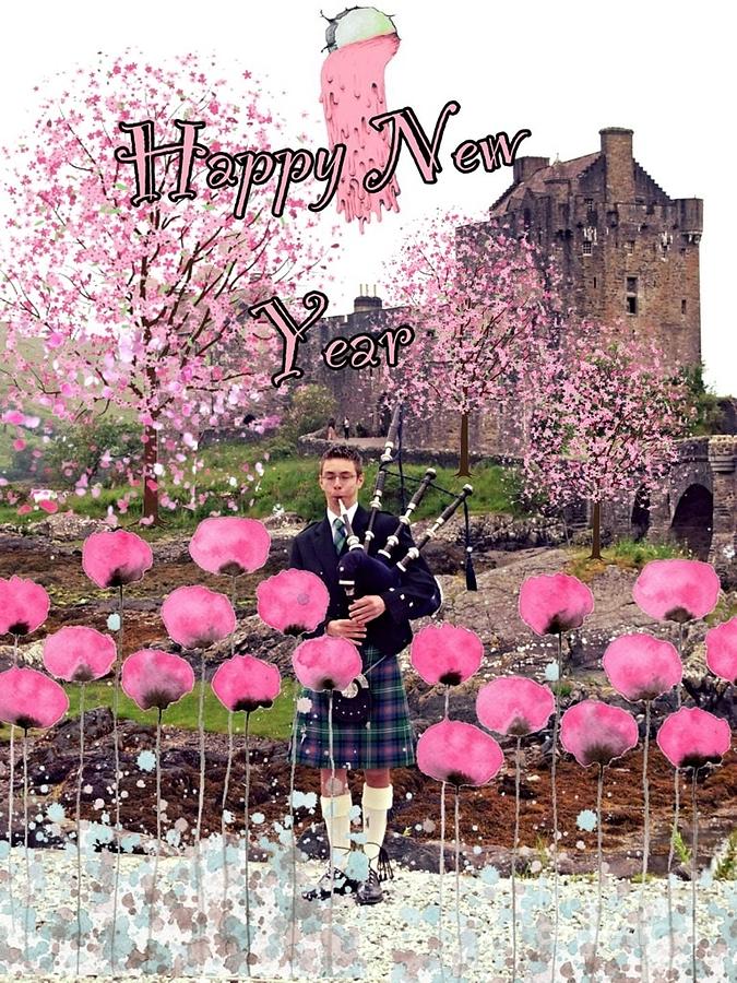 Pink New Year Greeting Photograph by Joan-Violet Stretch