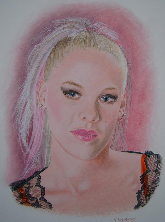 Pink Drawing - Pink on pink by Gary Fernandez