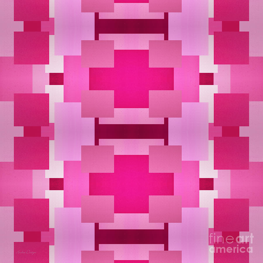 Pink On Pink Square 1 Digital Art by Andee Design