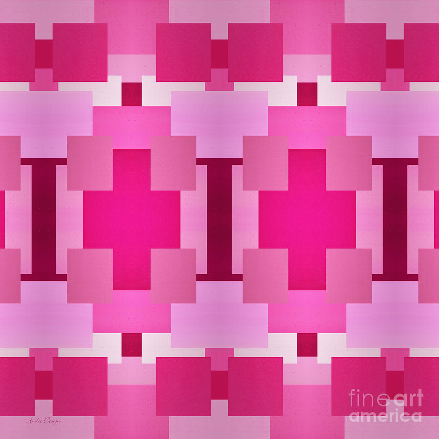 Pink On Pink Square 2 Digital Art by Andee Design
