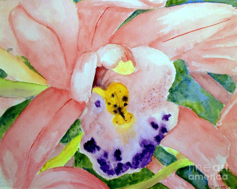 Pink Orchid Painting by Carol Grimes