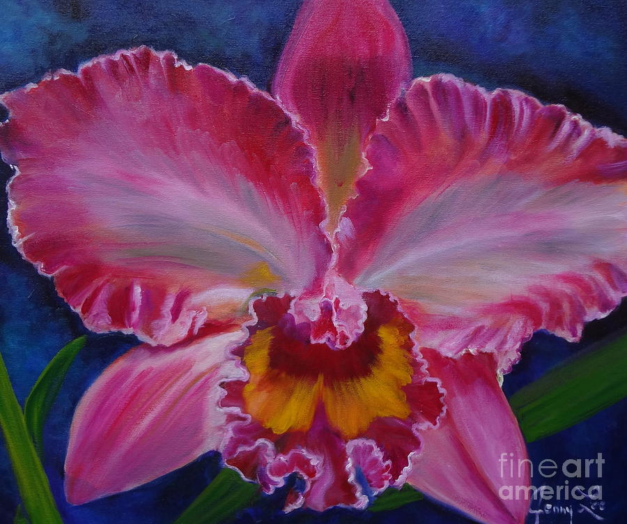 Pink Orchid Painting by Jenny Lee