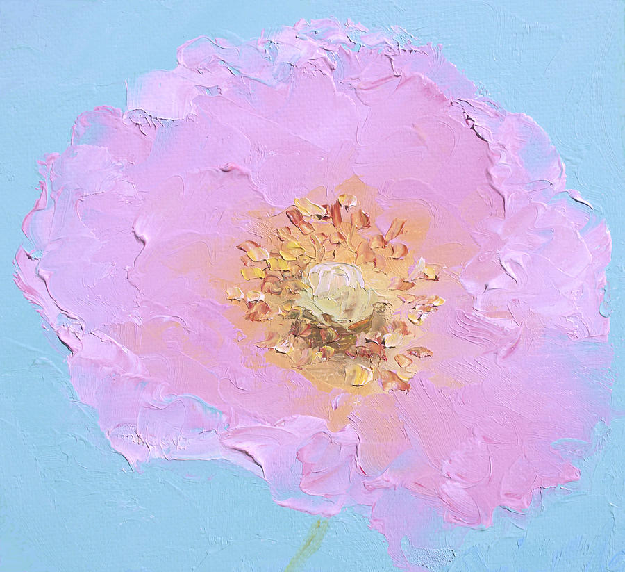 Pink Oriental Poppy Painting by Jan Matson