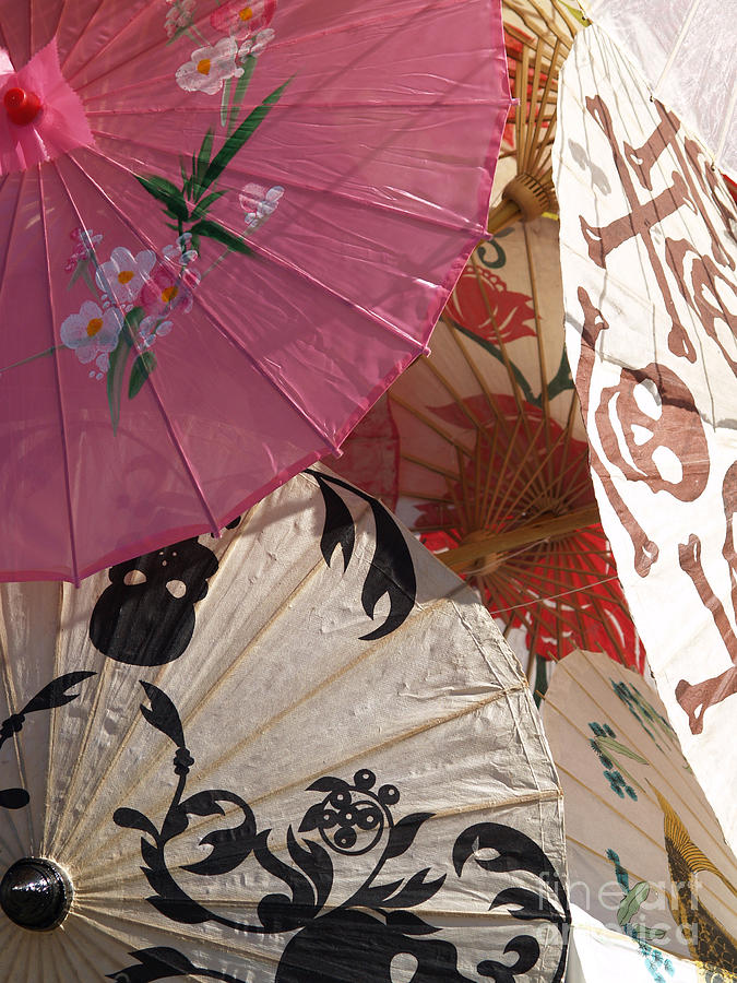 Pink Parasol and Skulls Photograph by Robin Pedrero