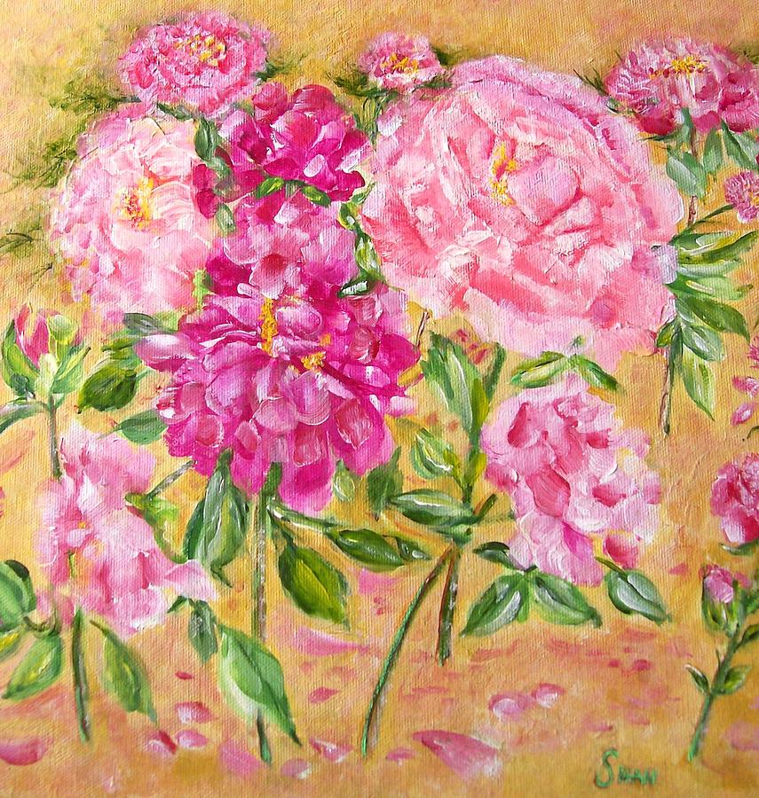 Still Life Painting - Pink Peonies in Bloom by Shan Ungar