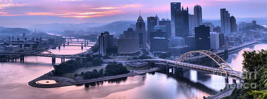 Pink Pittsburgh Morning Photograph by Adam Jewell