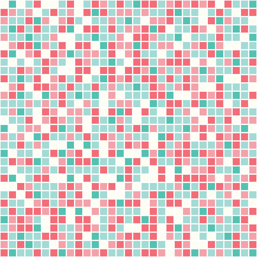 Abstract Digital Art - Pink Pixel Art by Mike Taylor