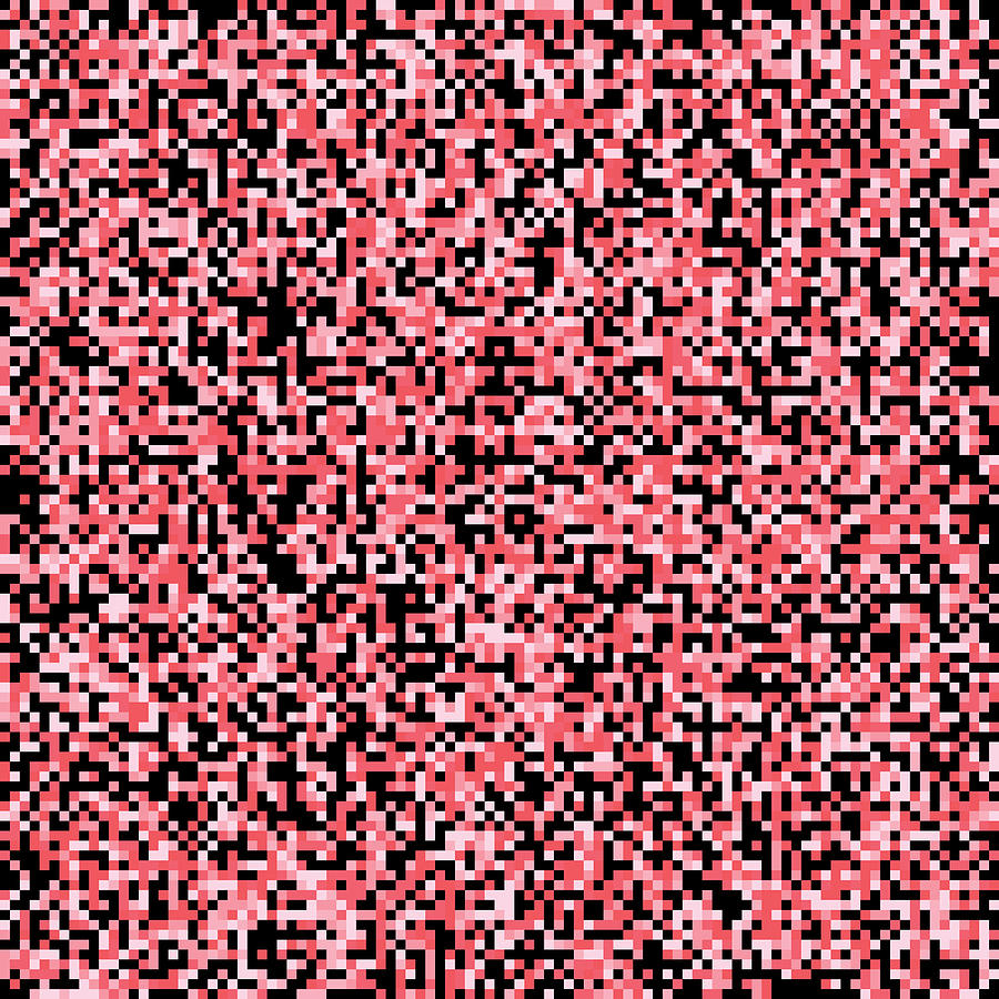 Abstract Digital Art - Pink Pixels by Mike Taylor