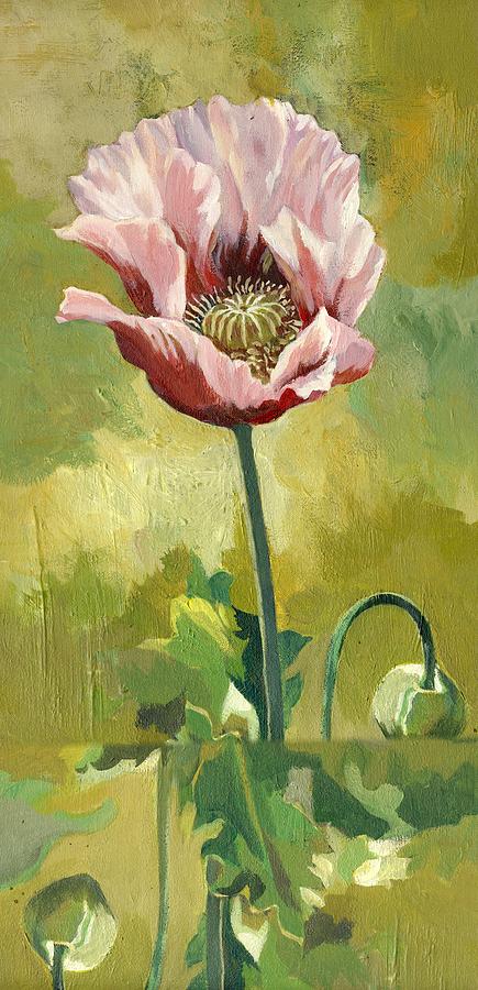 Pink Poppy Painting by Alfred Ng