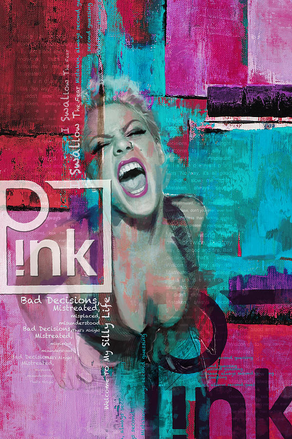 Pink Poster - B Painting by Corporate Art Task Force