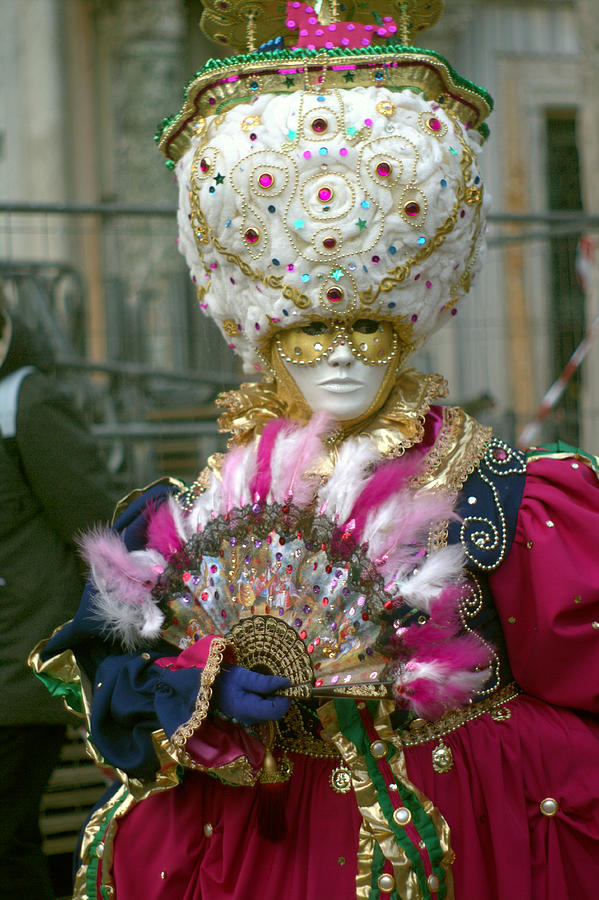 Pink Queen Venice Carnival Costume Photograph by Suzanne Powers