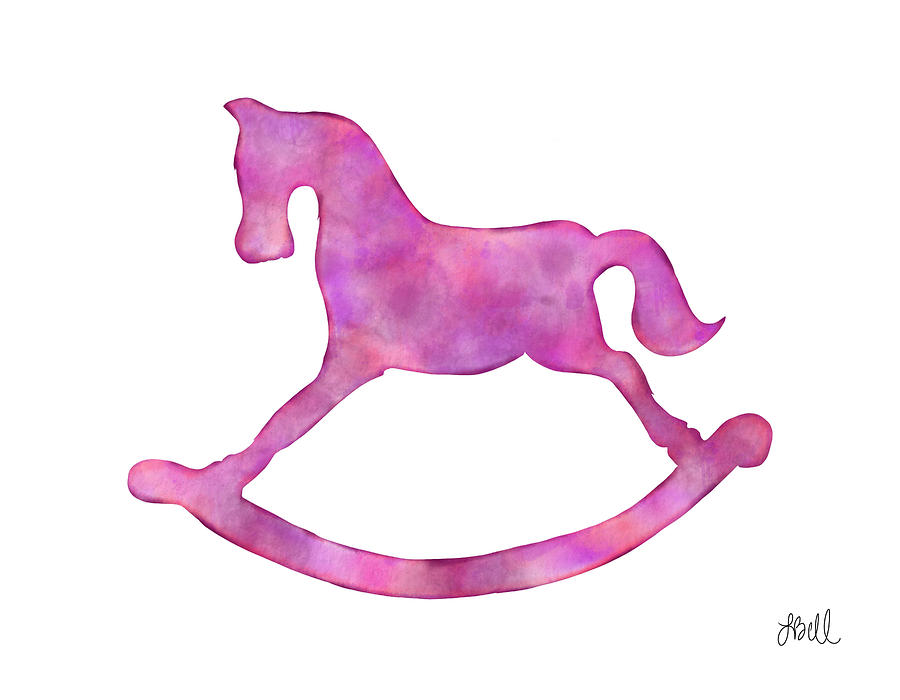 Pink Rocking Horse Painting by Laura Bell