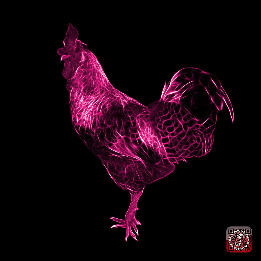 Pink Rooster 3186 F Digital Art by James Ahn