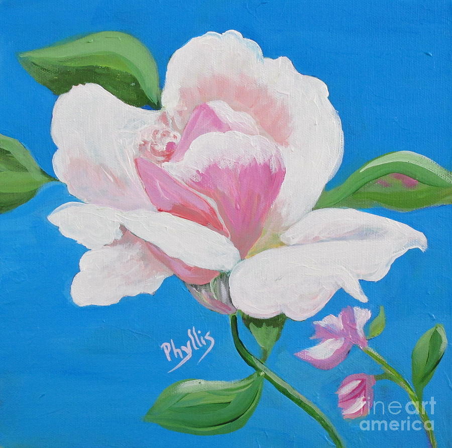 Pink Rose in Paint Painting by Phyllis Kaltenbach