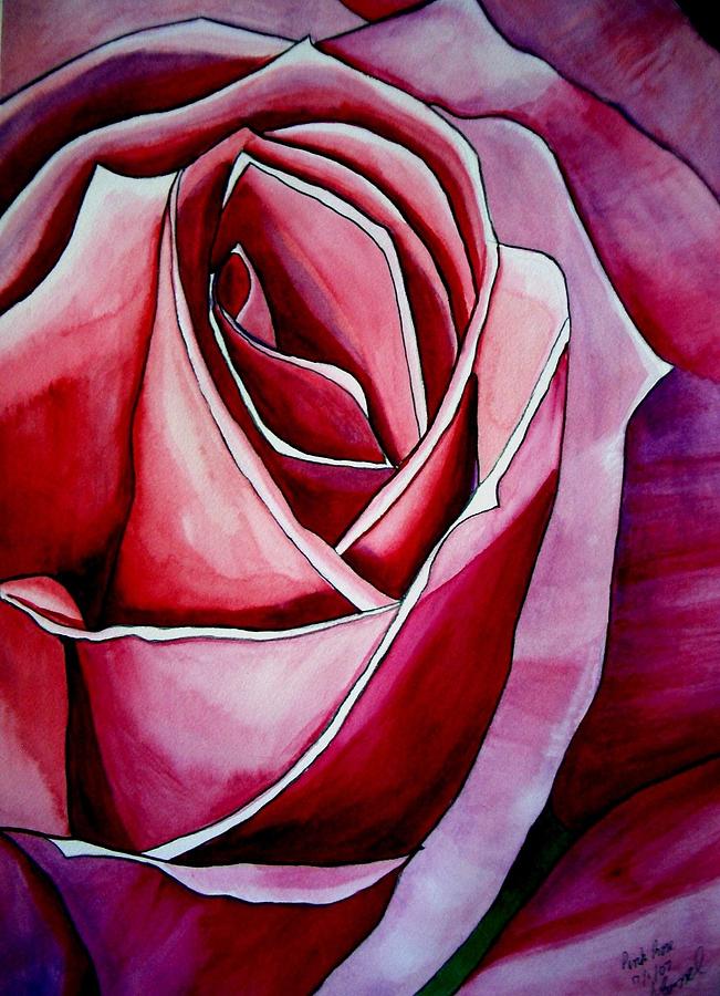 Rose Painting - Pink Rose macro by Sacha Grossel Rose Painting - Pink Rose macro by Sacha Grossel