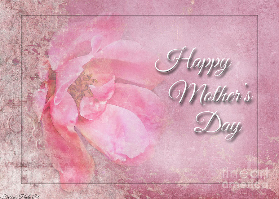 Pink Rose Mothers Day greeting card Photograph by Debbie Portwood