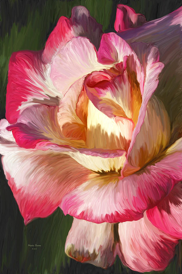 Pink Rose Painted  Photograph by Phyllis Denton