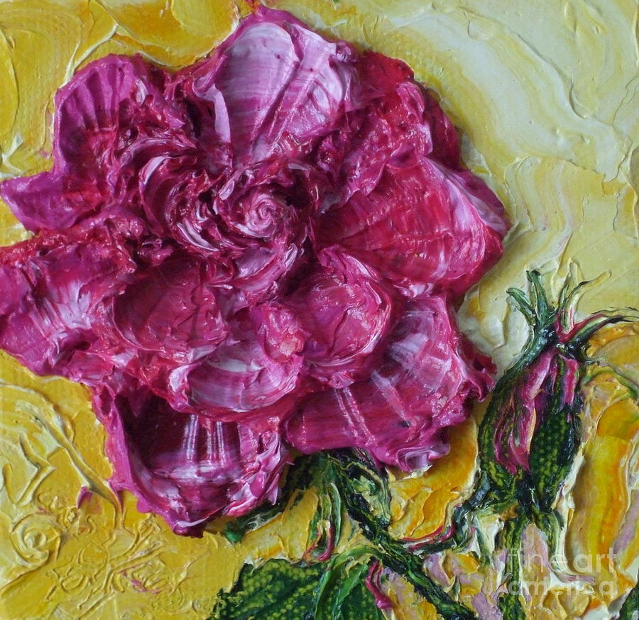Pink Rose Painting by Paris Wyatt Llanso