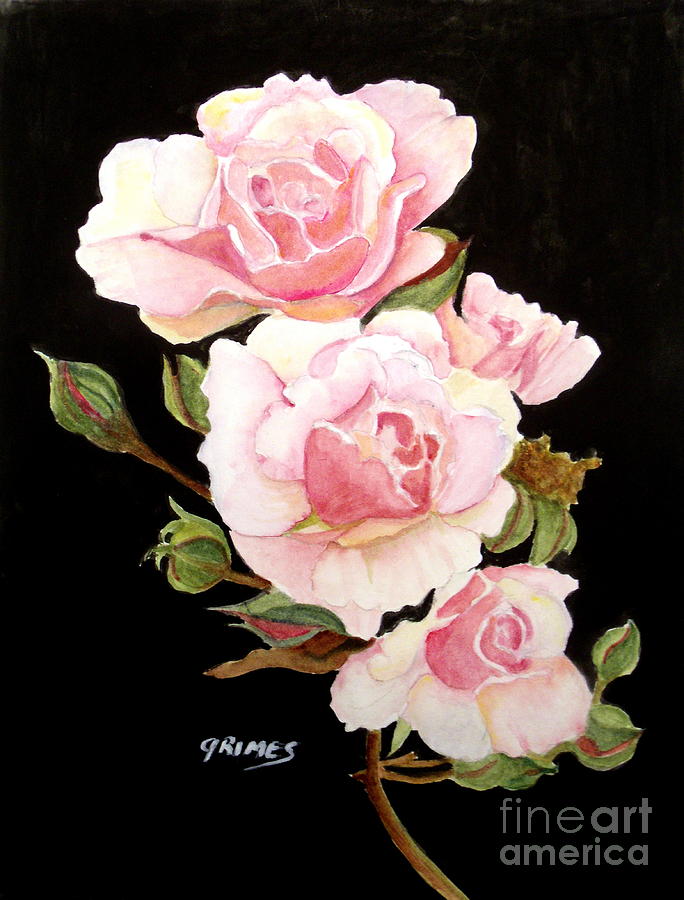 Pink Rose Spray Painting by Carol Grimes
