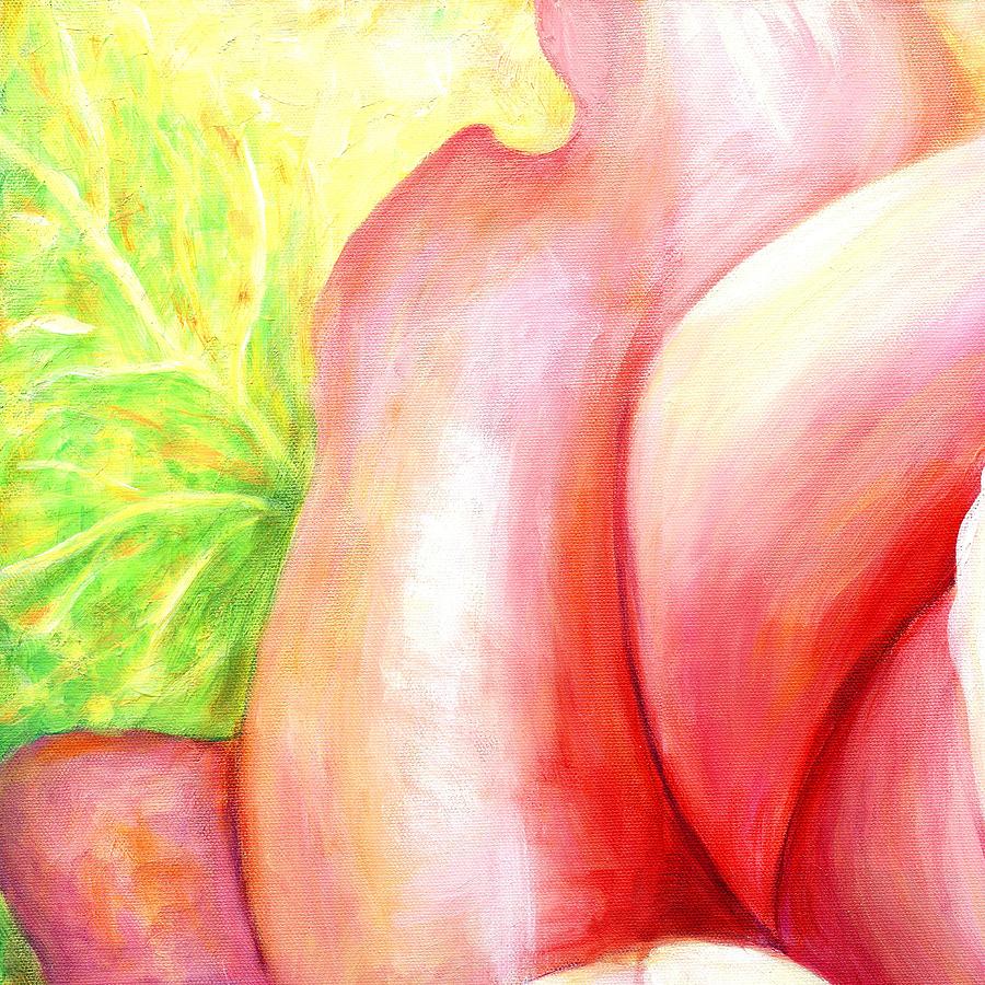 Pink Rose Two panel one of four Painting by Linda Mears