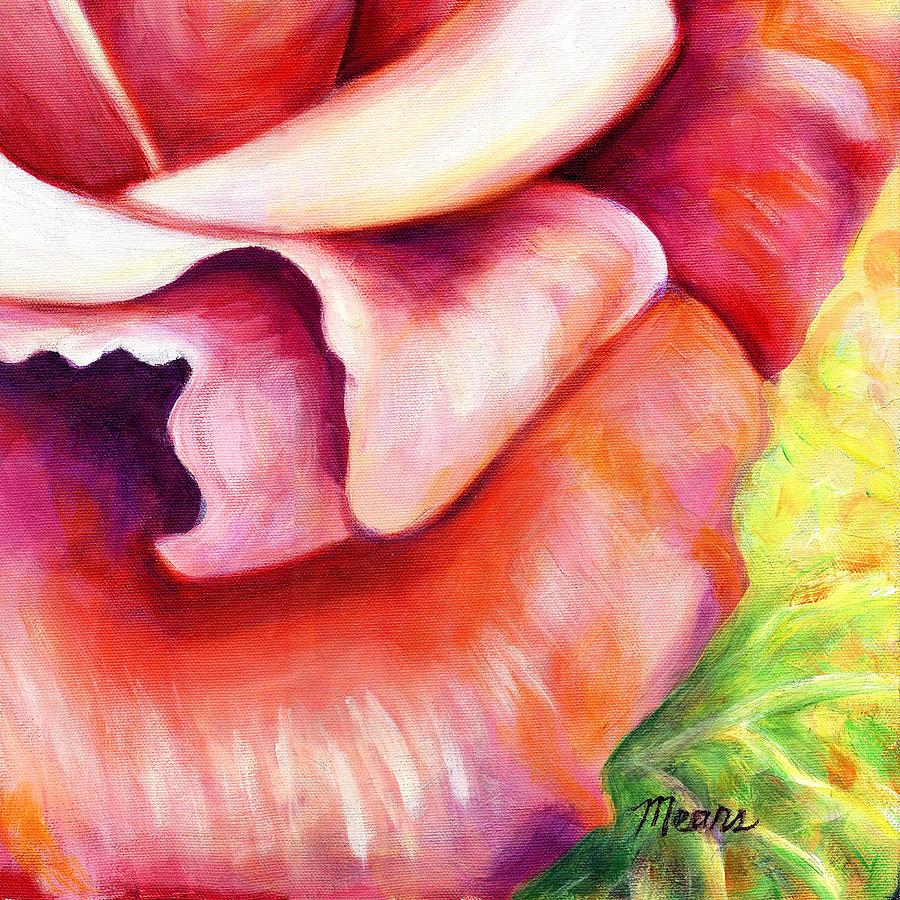 Rose Painting - Pink Rose Two panel four of four by Linda Mears