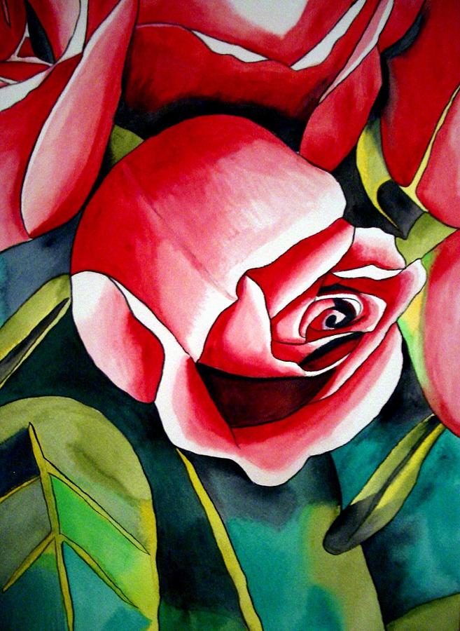 Rose Painting - Pink Rosebud by Sacha Grossel