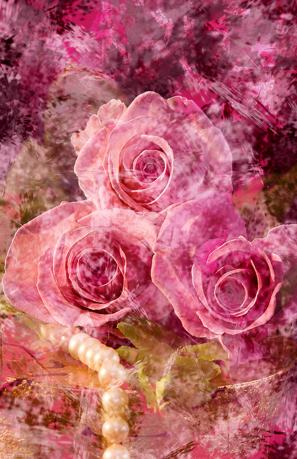 Pink Roses And Pearls Photograph by Phyllis Denton