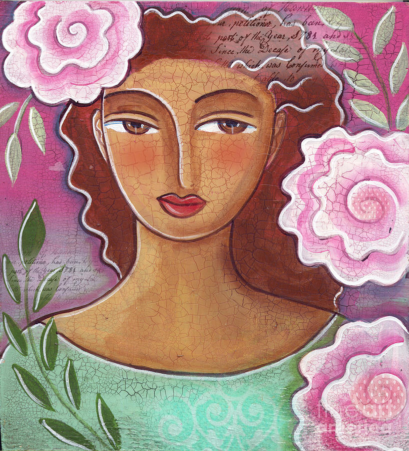 Pink Roses Mixed Media by Elaine Jackson