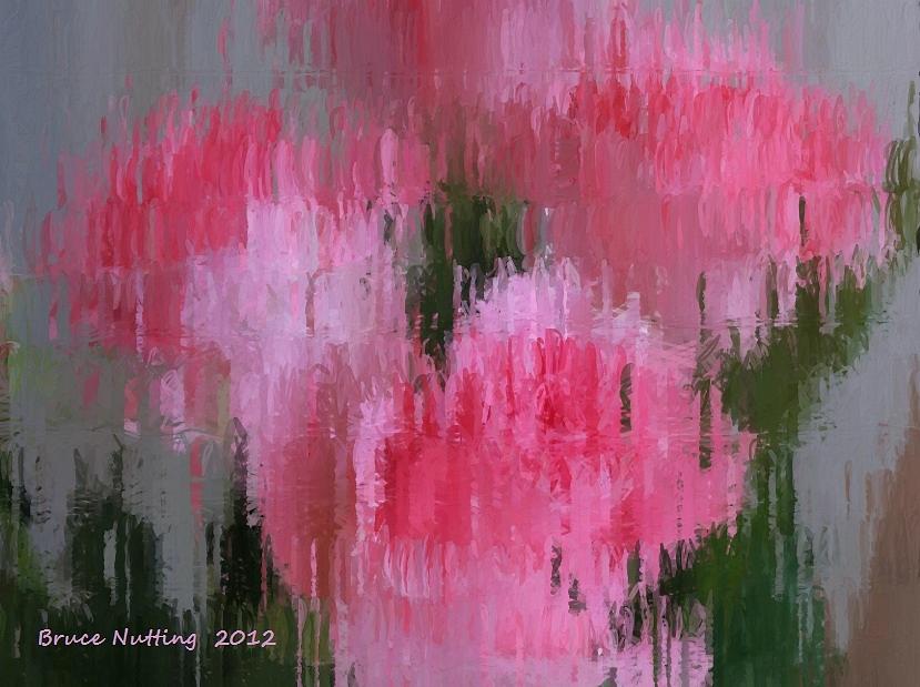 Pink Roses in the Rain Painting by Bruce Nutting