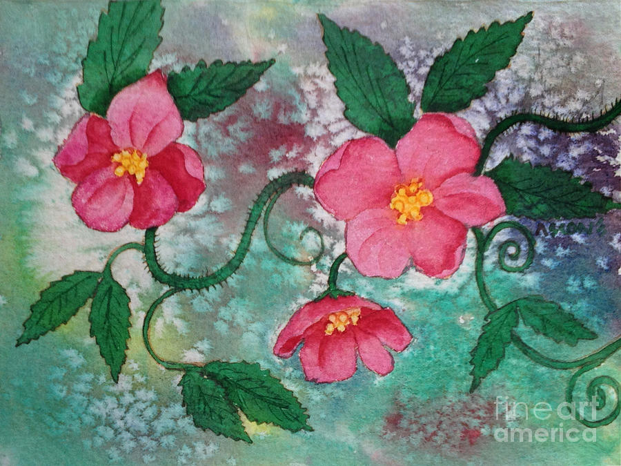 Flower Painting - Pink Roses by Teresa Ascone