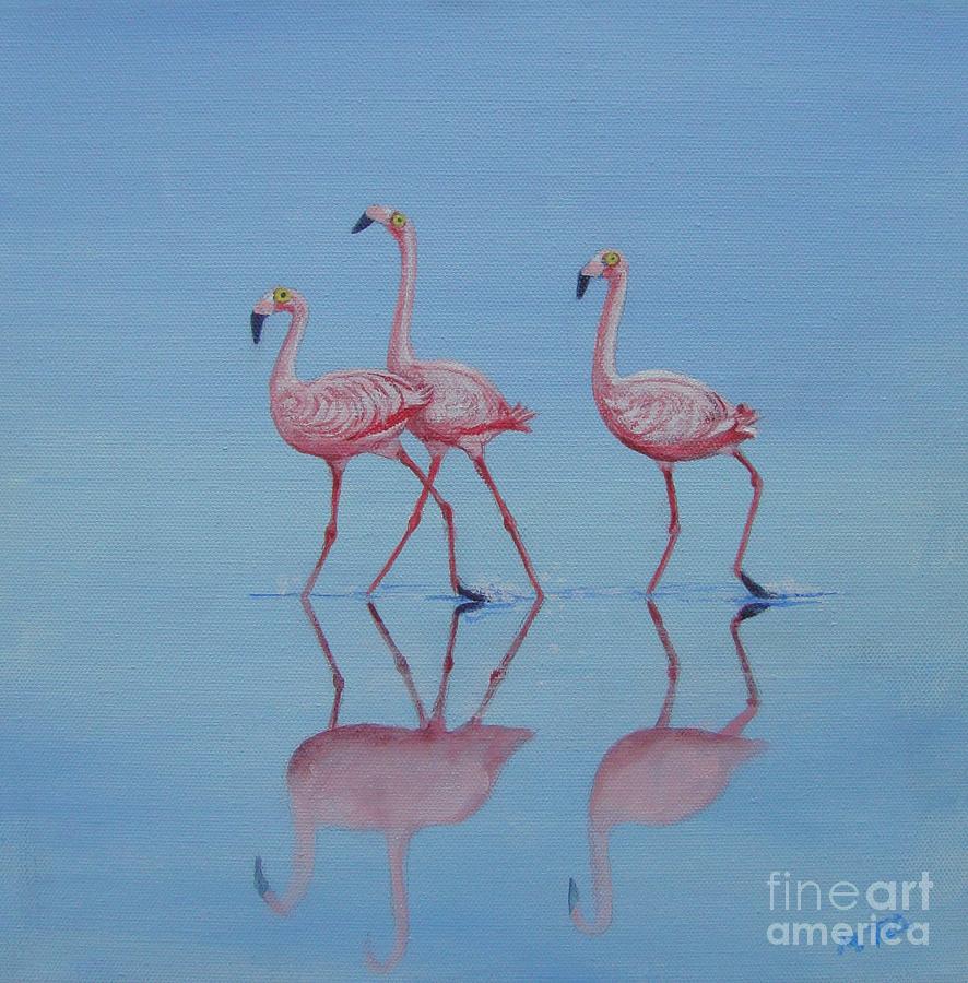 Landscape Painting - Pink Run by Martha Teti