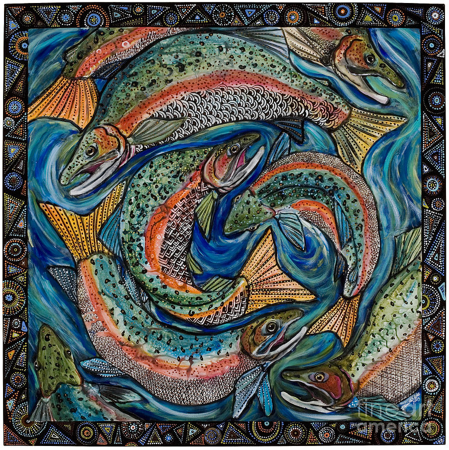Pink Salmon Ball Painting by Melissa Cole