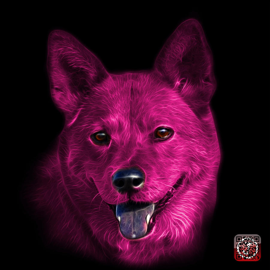 Pink Shiba Inu Dog Art - 8555 - BB Mixed Media by James Ahn