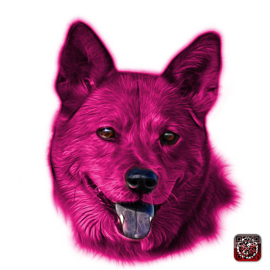 Pink Shiba Inu Dog Art - 8555 - WB Mixed Media by James Ahn