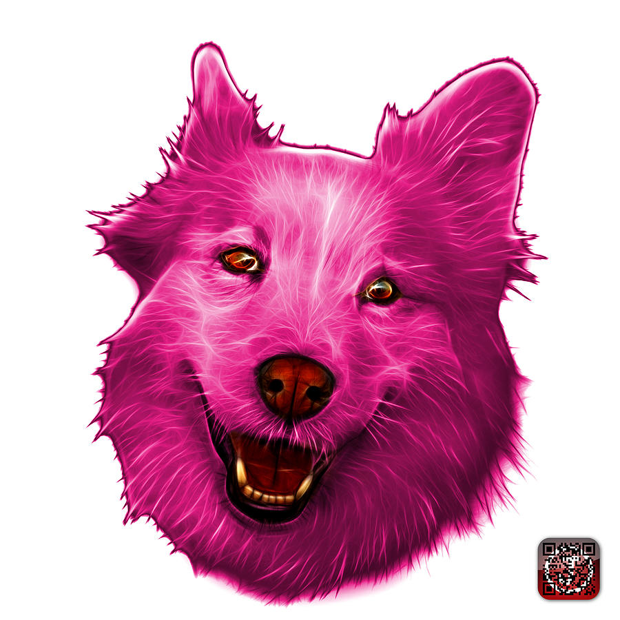Pink Siberian Husky Mix Dog Pop Art - 5060 WB Painting by James Ahn