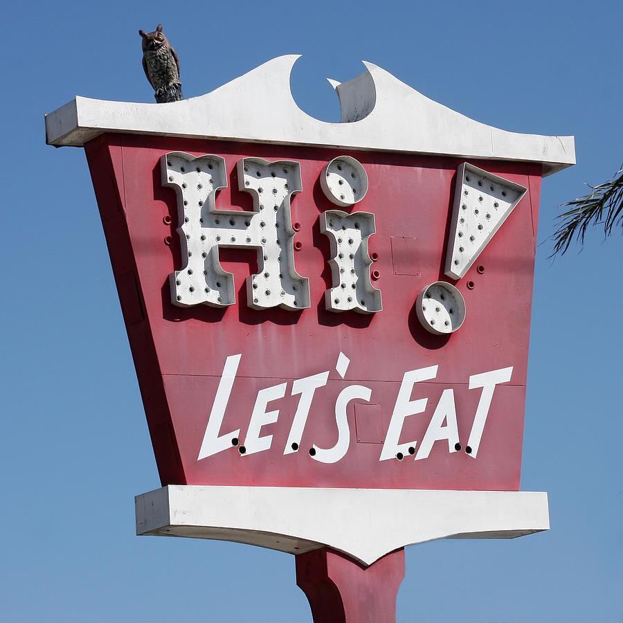 Pink Sign - Lets Eat Photograph by Art Block Collections