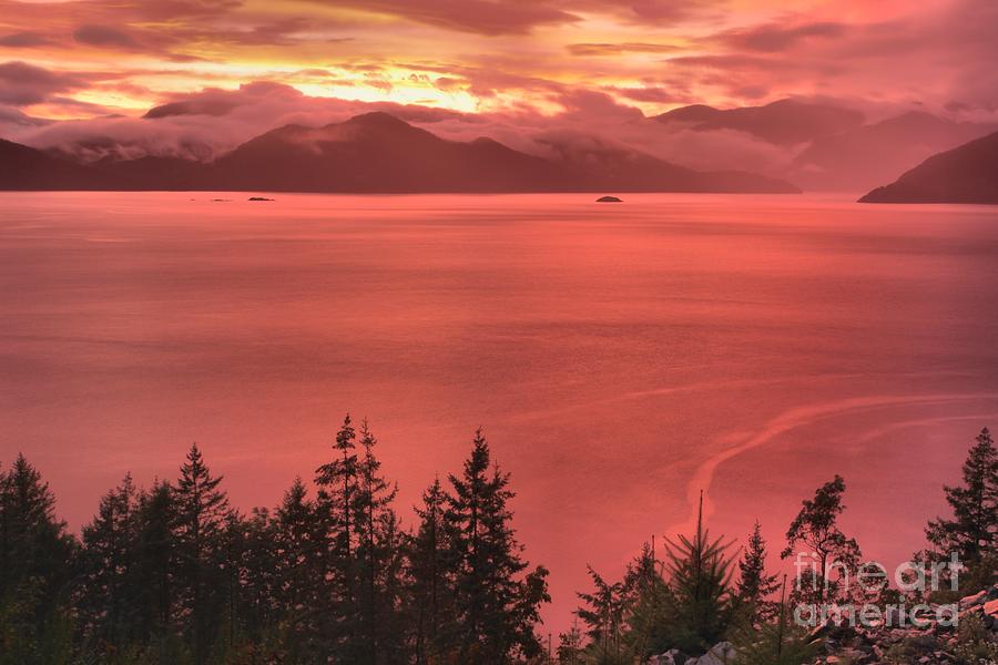 Sunset Photograph - Pink Skies Over The Howe Sound by Adam Jewell