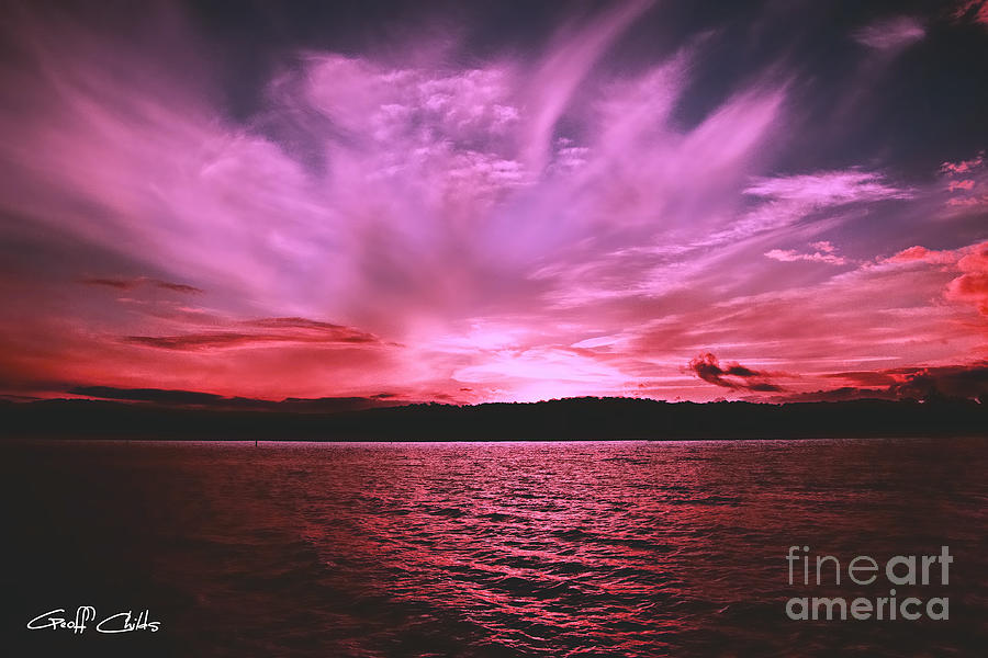 Sunset Photograph - Pink Sky Flame - Sunset by Geoff Childs