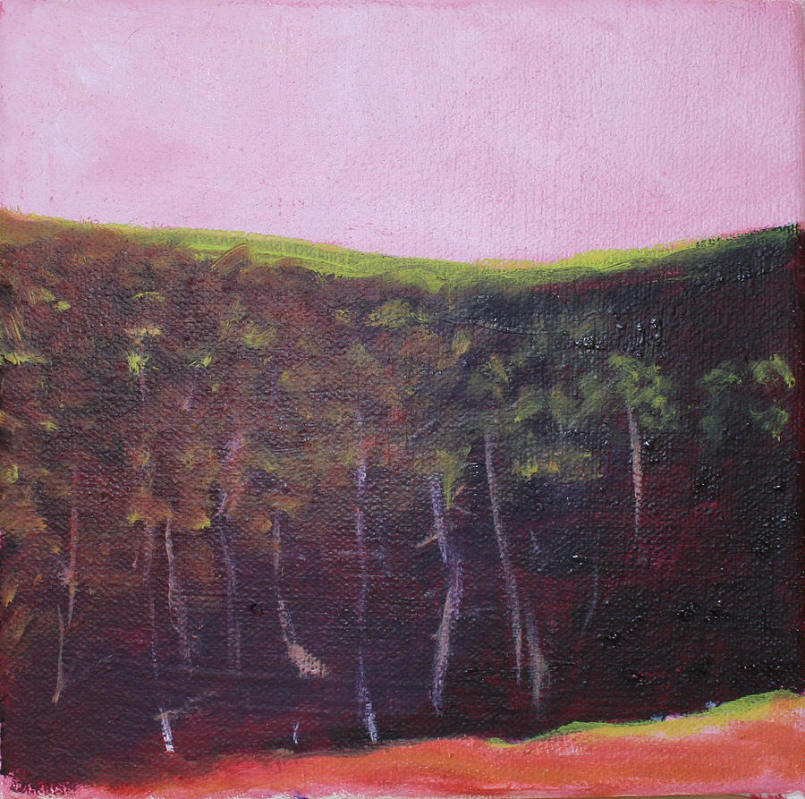 Tree Painting - Pink sky by Victoria Sheridan