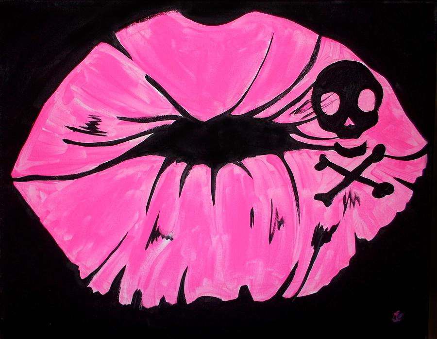 Pink Smooch Painting by Marisela Mungia
