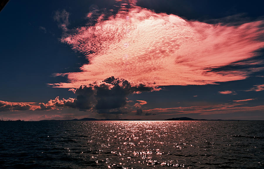 Pink Splendour at Sea- Sunset. Photograph by Geoff Childs