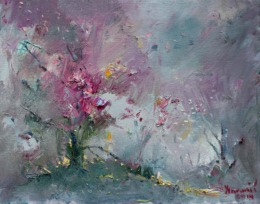 Spring Painting - Pink Spring by Ylli Haruni