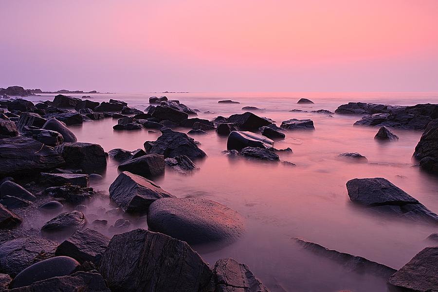 Pink Sunrise Odiorne Point Photograph by Jeff Sinon