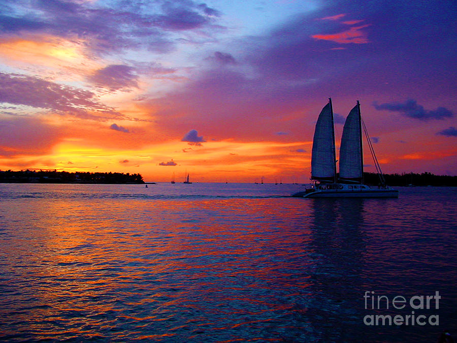 Pink Sunset in Key West Florida Photograph by Susanne Van Hulst
