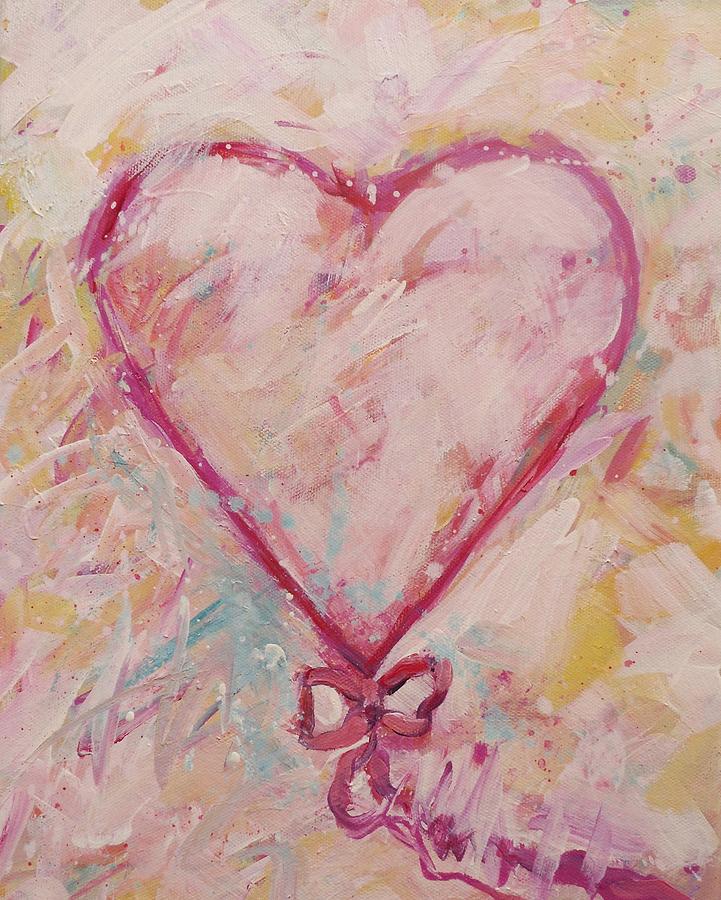 Pink Sweet Heart Painting by Carol Suzanne Niebuhr