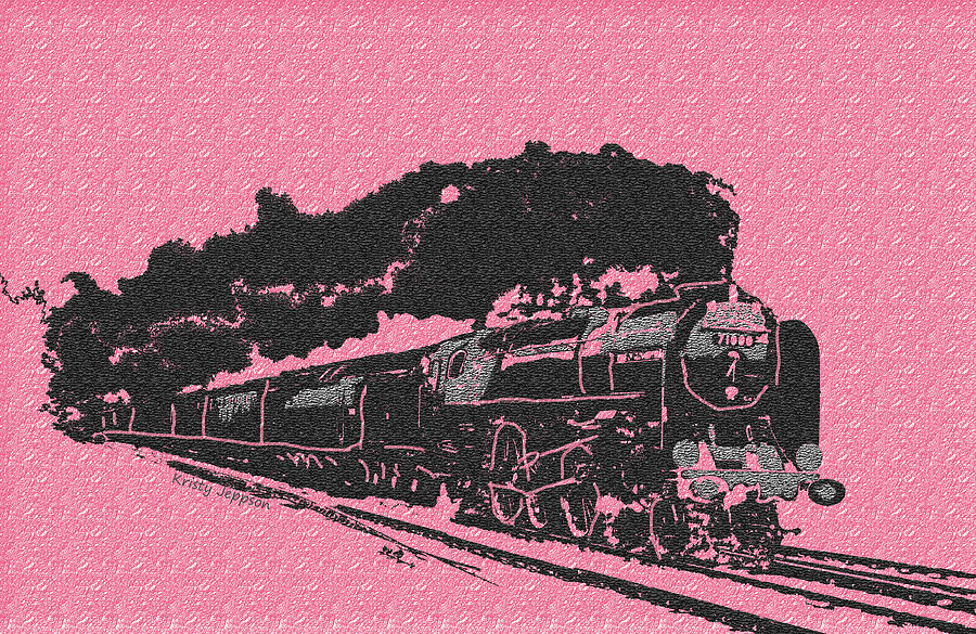 Pink Train Digital Art by Kristy Jeppson