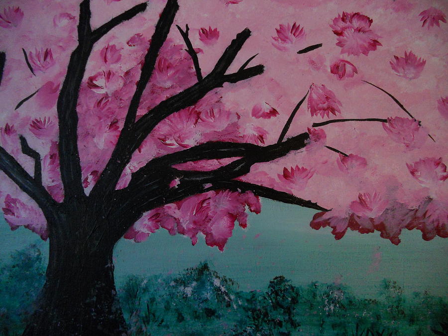 Pink Tree Painting by Dotti Hannum | Fine Art America