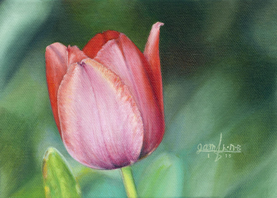 Pink Tulip Painting by Joshua Martin