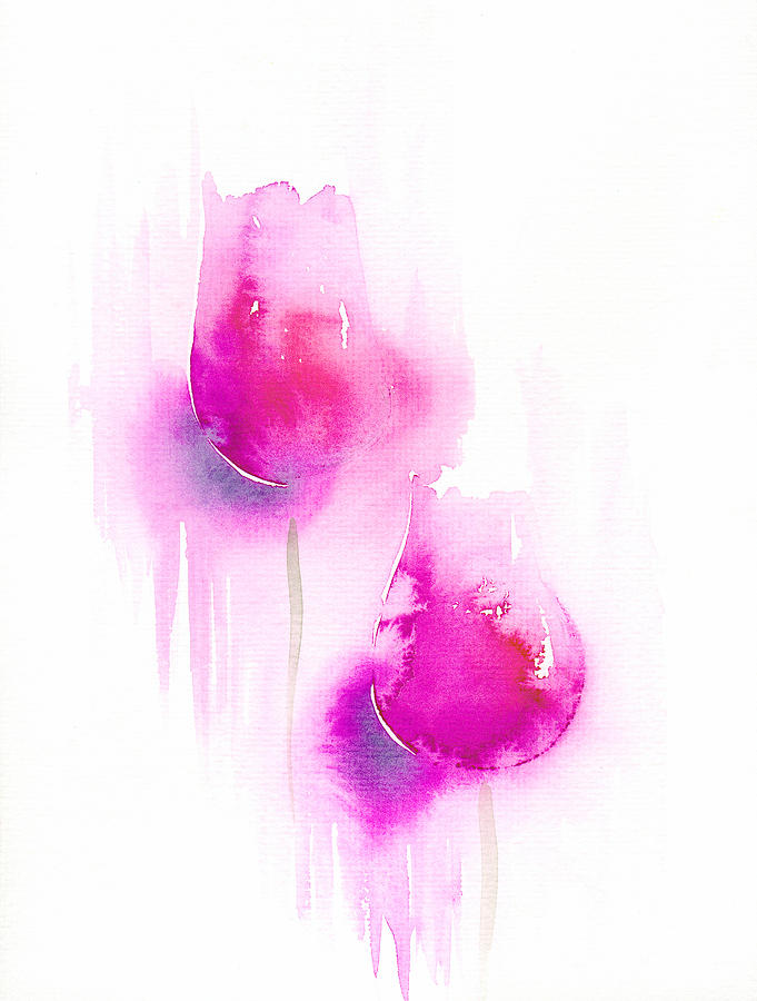 Pink tulips Painting by Ingela Christina Rahm